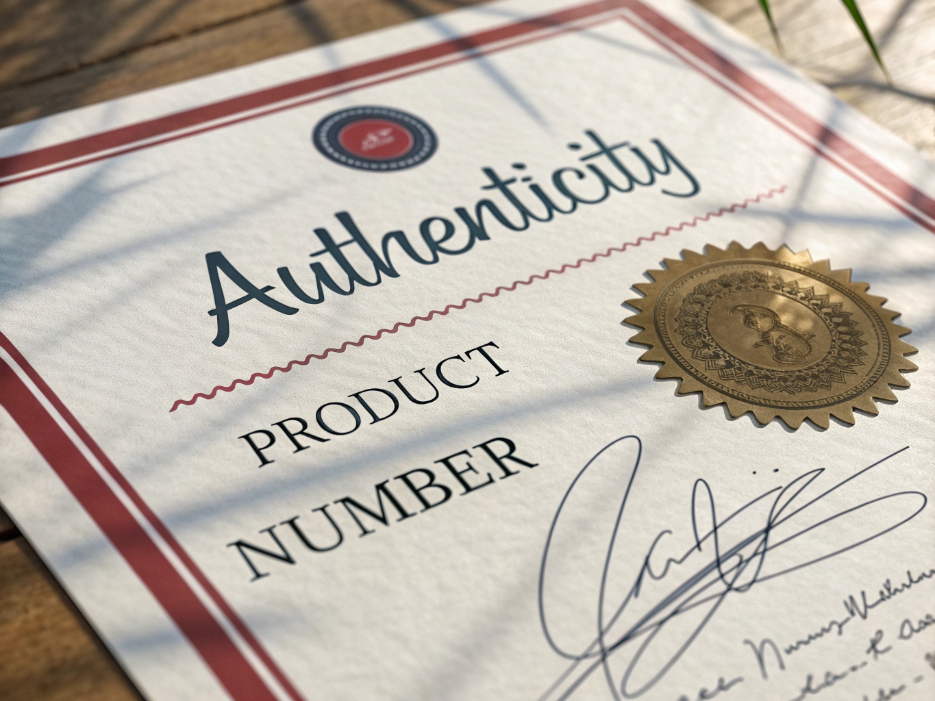 Hand-signed certificate of authenticity for fine art print